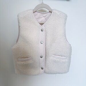 Kids Sherpa-Lined Reversible Quilted Vest (Size 120cm)‎